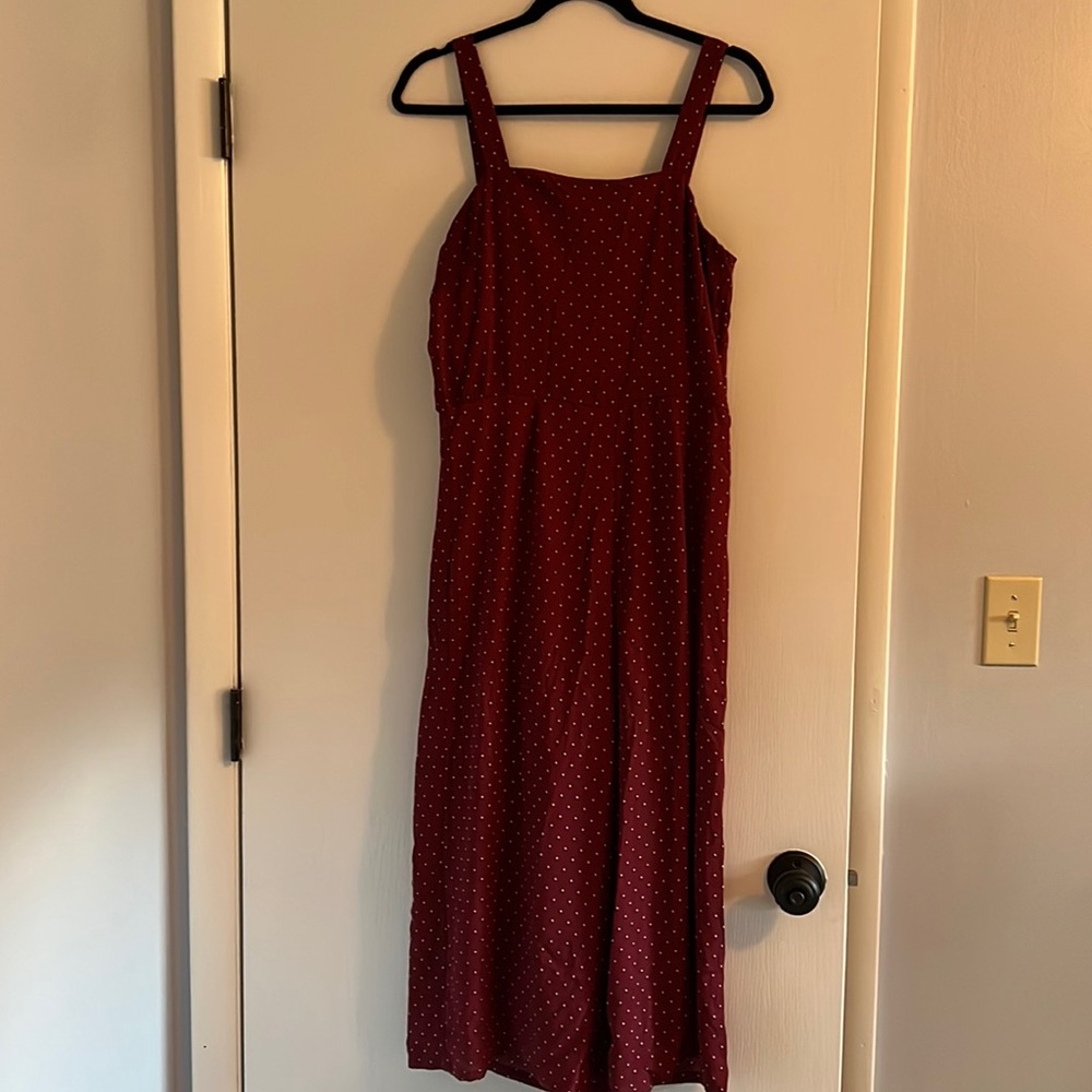 GB red cropped wide leg jumpsuit